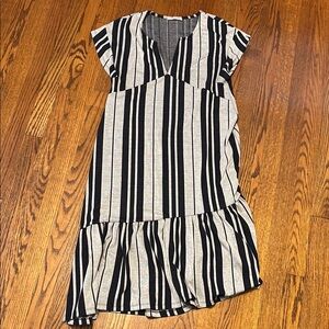 Striped Black and Gray Women's Dress